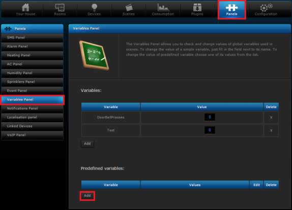 Create a predefined variable 2